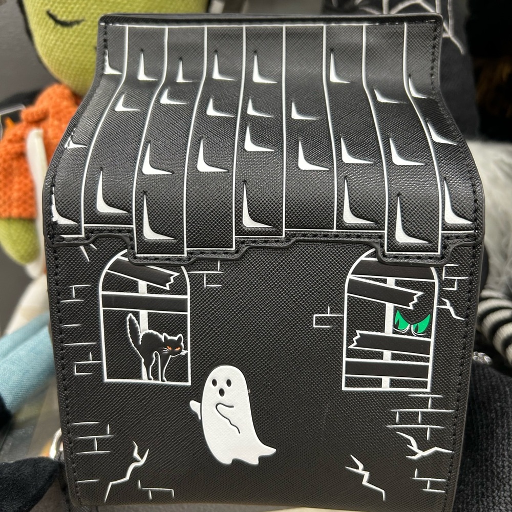 Halloween Haunted House Crossbody Purse Spooky Fall Bag